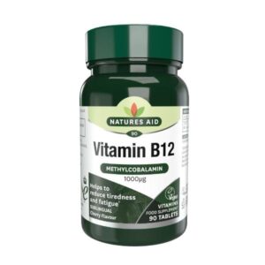 a bottle of NATURES AID VITAMIN B12 SUBLINGUAL