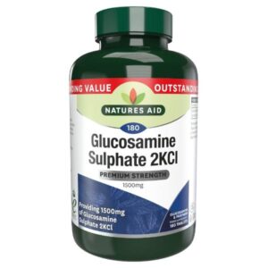 a bottle of NATURES AID GLUCOSAMINE SULPHATE