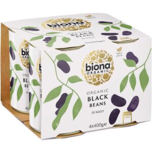 a pack of BIONA Black Beans in water