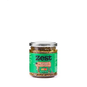 a jar of vegan coriander and basil pesto 165g