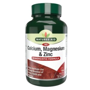 a bottle of NATURES AID CALCIUM MAGNESIUM & ZINC