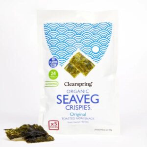 a pack of Clear spring Organic Seaveg Crispies Original