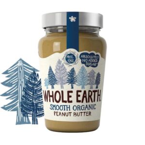 Jar of smooth organic peanut butter