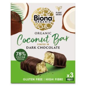 BIONA DARK CHOC COCONUT BAR 3 X 40G