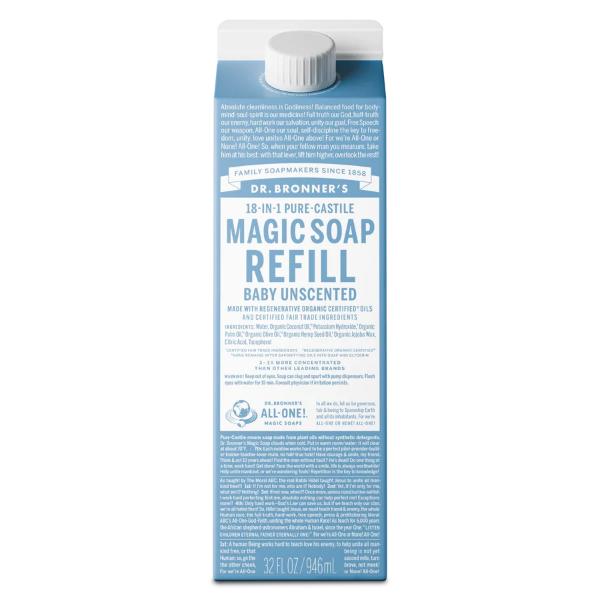 DR BRONNER BABY-MILD CASTILE TETRA REFILL 946ML