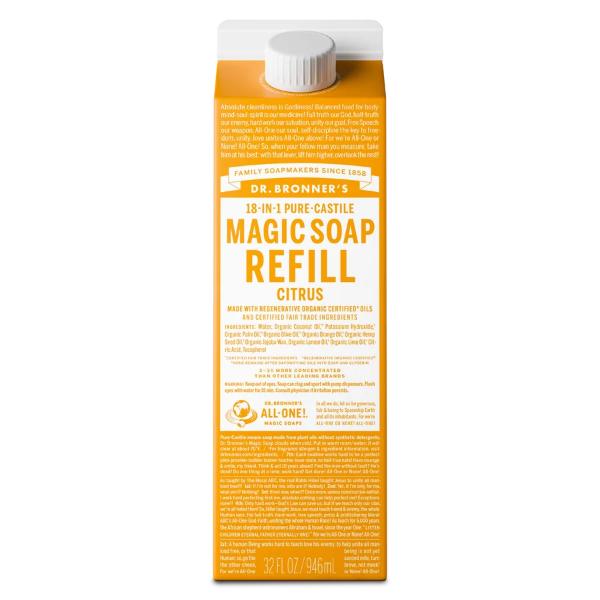 DR BRONNER CITRUS CASTILE TETRA REFILL 946ML